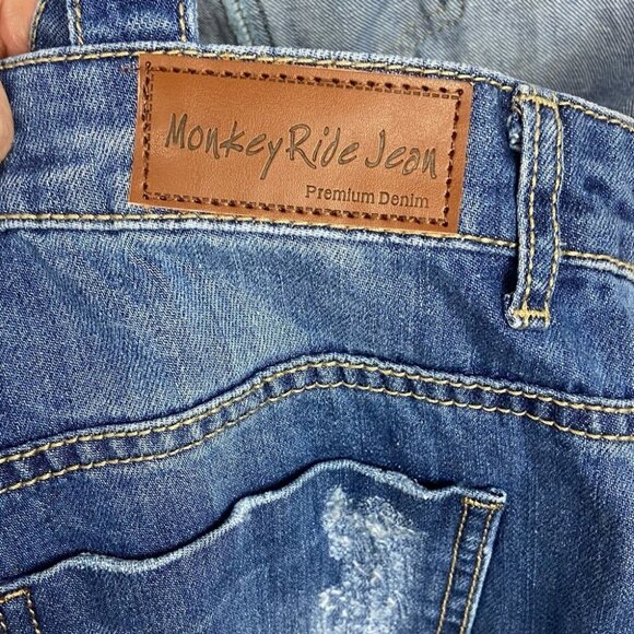 NWT Monkey Ride‎ Distressed Denim Overalls Plus Size XXL Dungarees New With Tags - Picture 8 of 14